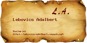 Lebovics Adalbert névjegykártya