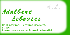adalbert lebovics business card